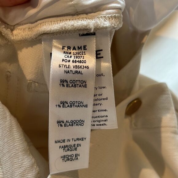 FRAME Denim White Button Front Boot Skirt - Picture 5 of 5